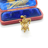 Nuvo 9ct Yellow Gold & Citrine Set Teapot Charm or Pendant 1971 Birmingham