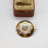 WWII-era Sterling Silver & Enamel Royal Army Service Corps Brooch c1940 Antique