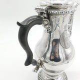 George II Sterling Silver Baluster Lion Crest Coffee Pot Antique 1759 London