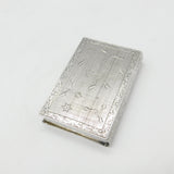 Italian .800 Grade Silver Floral Pattern Book Mirror Compact Antique c1940