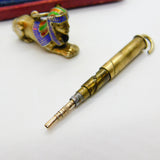 Egyptian Gold on Sterling Silver & Enamel Sphinz Propelling Pencil Pendant c1920