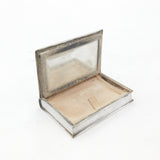 Italian .800 Grade Silver Floral Pattern Book Mirror Compact Antique c1940