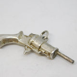 Victorian Sterling Silver Novelty Pistol Form Watch Key Fob Antique c1890