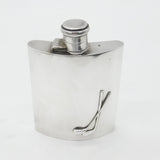 Swaine Sterling Silver Golf Club Hip Flask 1921 Birmingham Antique Art Deco