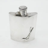 Swaine Sterling Silver Golf Club Hip Flask 1921 Birmingham Antique Art Deco
