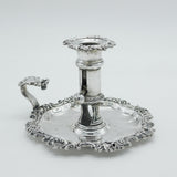 George IV Sterling Silver Floral Pattern Chamberstick Antique 1824 Sheffield