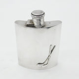 Swaine Sterling Silver Golf Club Hip Flask 1921 Birmingham Antique Art Deco