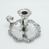 George IV Sterling Silver Floral Pattern Chamberstick Antique 1824 Sheffield