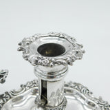 George IV Sterling Silver Floral Pattern Chamberstick Antique 1824 Sheffield