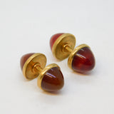 Victorian Pair of 9ct Gold & Sugar Loaf Carnelian Agate Cufflinks Antique c1860