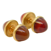 Victorian Pair of 9ct Gold & Sugar Loaf Carnelian Agate Cufflinks Antique c1860