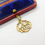 9ct Yellow Gold 'I Love You' Pendant or Charm Vintage 1962 London