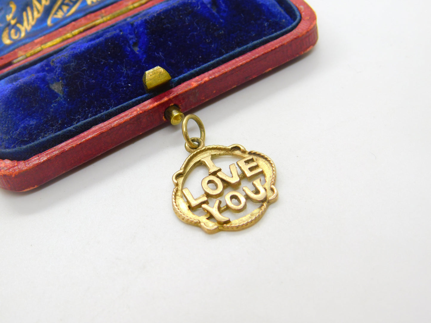 9ct Yellow Gold 'I Love You' Pendant or Charm Vintage 1962 London