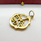 9ct Yellow Gold 'I Love You' Pendant or Charm Vintage 1962 London