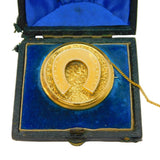 Victorian Boxed 15ct Yellow Gold Lucky Horseshoe Mourning Brooch Antique