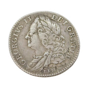 King George II Silver Sixpence Coin Antique 1746 Very Fine Condition