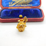 9ct Yellow Gold Opening Lady in the Wine Jug Charm 1977 Birmingham Vintage
