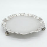 George III Scottish Provincial Sterling Silver Crested Salver Dish Antique c1790