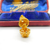 9ct Yellow Gold Opening Lady in the Wine Jug Charm 1977 Birmingham Vintage