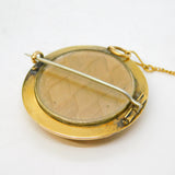 Victorian Boxed 15ct Yellow Gold Lucky Horseshoe Mourning Brooch Antique