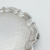 George III Scottish Provincial Sterling Silver Crested Salver Dish Antique c1790