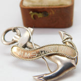 WW1 Gold & Sterling Silver 'HMS Gunner' Naval Sweetheart Brooch 1916 Antique
