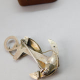 WW1 Gold & Sterling Silver 'HMS Gunner' Naval Sweetheart Brooch 1916 Antique