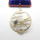 Large Sterling Silver Zodiac Astrological Sundial Pendant Vintage 1977 London