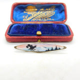 Gustav Gaudernack Sterling Silver & Enamel Singing Bird Winter Brooch Antique