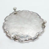 George III Scottish Provincial Sterling Silver Crested Salver Dish Antique c1790
