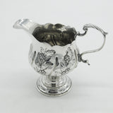 George III Sterling Silver Pedestal Floral Pattern Cream Jug Antique 1764 London