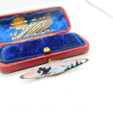 Gustav Gaudernack Sterling Silver & Enamel Singing Bird Winter Brooch Antique