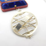 Large Sterling Silver Zodiac Astrological Sundial Pendant Vintage 1977 London