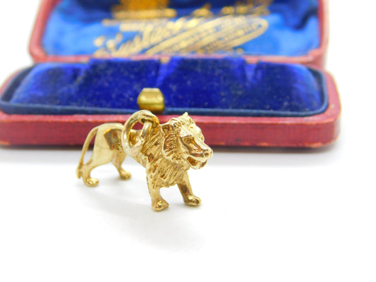 9ct Yellow Gold Leo Zodiac Lion Form Charm or Pendant c1970 Birmingham Vintage