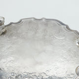 George III Scottish Provincial Sterling Silver Crested Salver Dish Antique c1790