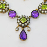 Suffragette Movement 9ct Gold, Amethyst, Period & Diamond Necklace Antique