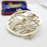 Large Sterling Silver Zodiac Astrological Sundial Pendant Vintage 1977 London