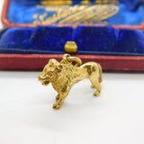 9ct Yellow Gold Leo Zodiac Lion Form Charm or Pendant c1970 Birmingham Vintage