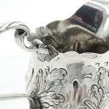 George III Sterling Silver Pedestal Floral Pattern Cream Jug Antique 1764 London