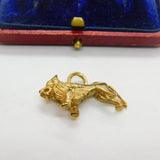 9ct Yellow Gold Leo Zodiac Lion Form Charm or Pendant c1970 Birmingham Vintage