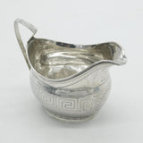 George III Sterling Silver Greek Maze Pattern Cream Jug Antique 1809 London
