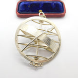 Large Sterling Silver Zodiac Astrological Sundial Pendant Vintage 1977 London