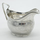 George III Sterling Silver Greek Maze Pattern Cream Jug Antique 1809 London