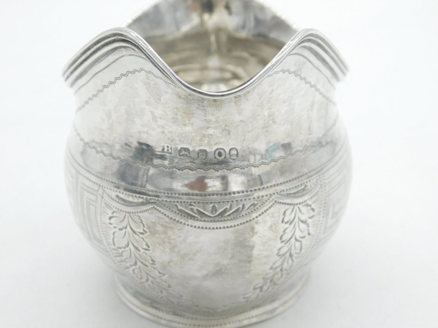 George III Sterling Silver Greek Maze Pattern Cream Jug Antique 1809 London