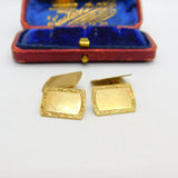 9ct Yellow Gold Gents Minimal Cufflinks Mid-Century 1959 London
