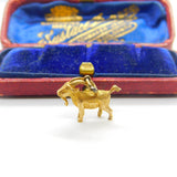 9ct Yellow Gold Capricorn the Goat Zodiac Charm or Pendant c1970 Birmingham