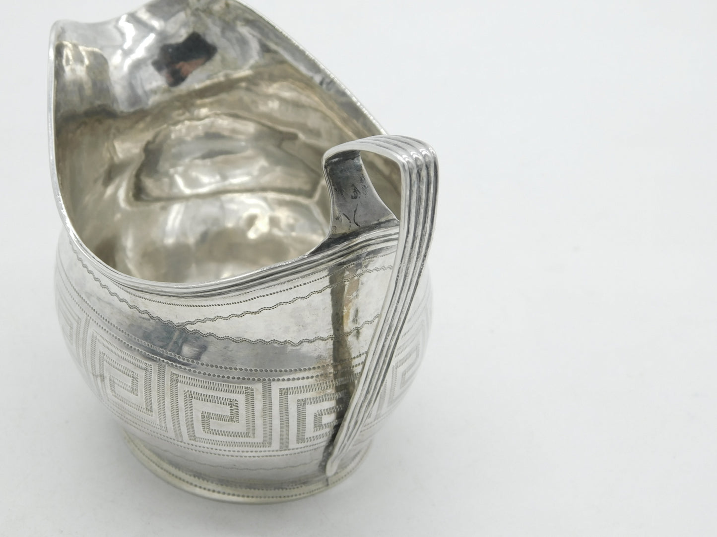 George III Sterling Silver Greek Maze Pattern Cream Jug Antique 1809 London