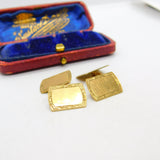 9ct Yellow Gold Gents Minimal Cufflinks Mid-Century 1959 London