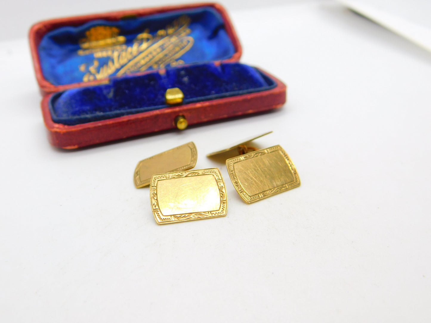 9ct Yellow Gold Gents Minimal Cufflinks Mid-Century 1959 London