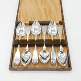 Set of Six Boxed Georgian Sterling Silver Teaspoons 1812 Edinburgh Antique